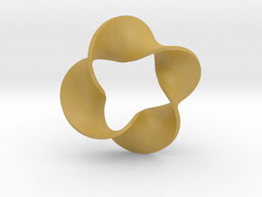 0159 Mobius strip (p=4, d=5cm) #007 in Tan Fine Detail Plastic