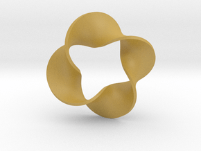 0160 Mobius strip (p=4, d=10cm) #008 in Tan Fine Detail Plastic