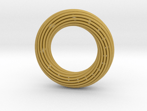 0161 Torus of Doubly Twisted Strips (p=1, d=10cm) in Tan Fine Detail Plastic