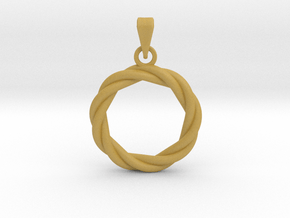 0210 Knot Pendant [3,3] (3cm) #001 in Tan Fine Detail Plastic