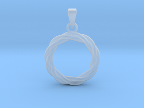 0210 Knot Pendant [3,3] (3cm) #001 in Clear Ultra Fine Detail Plastic