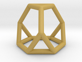 0267 Truncated Tetrahedron E (a=1cm) #001 in Tan Fine Detail Plastic
