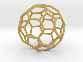 0269 Truncated Icosahedron E (a=1cm) #001 in Tan Fine Detail Plastic