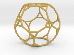 0270 Truncated Dodecahedron E (a=1cm) #001 in Tan Fine Detail Plastic