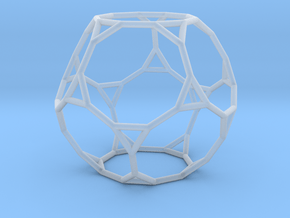 0270 Truncated Dodecahedron E (a=1cm) #001 in Clear Ultra Fine Detail Plastic