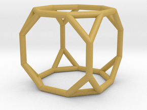 0271 Truncated Cube E (a=1cm) #001 in Tan Fine Detail Plastic