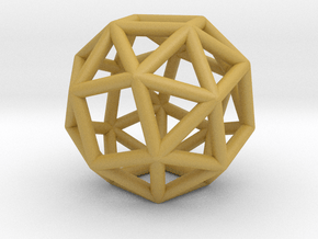 0273 Snub Cube E (a=1cm) #001 in Tan Fine Detail Plastic