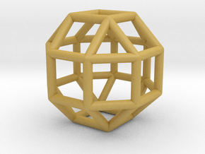 0274 Small Rhombicuboctahedron E (a=1cm) #001 in Tan Fine Detail Plastic