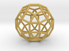 0275 Small Rhombicosidodecahedron E (a=1cm) #001 in Tan Fine Detail Plastic