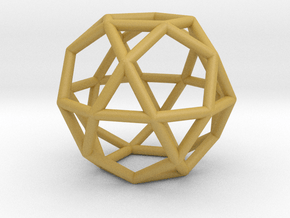 0276 Icosidodecahedron E (a=1cm) #001 in Tan Fine Detail Plastic