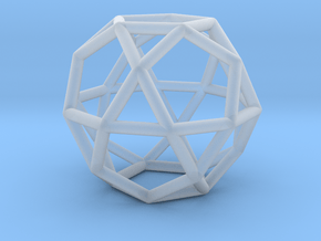 0276 Icosidodecahedron E (a=1cm) #001 in Clear Ultra Fine Detail Plastic