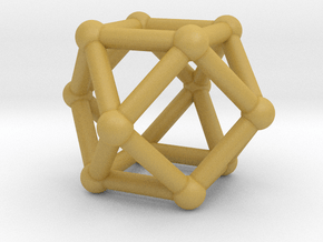 0281 Cuboctahedron V&E (a=1cm) #002 in Tan Fine Detail Plastic