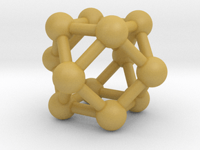 0282 Cuboctahedron V&E (a=1cm) #003 in Tan Fine Detail Plastic