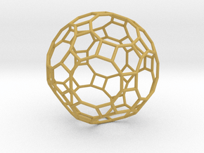 0283 Great Rhombicosidodecahedron E (a=1cm) #001 in Tan Fine Detail Plastic