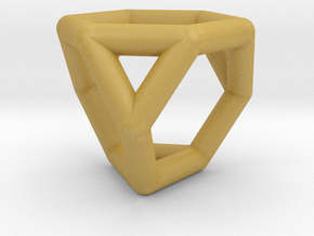 0289 Truncated Tetrahedron E (a=1cm, fc) #004 in Tan Fine Detail Plastic