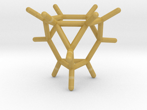 0290 Truncated Tetrahedron Molecule (C12H12) in Tan Fine Detail Plastic