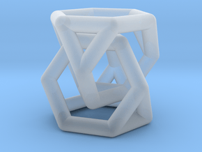 0291 Two Truncated Tetrahedron E (a=1cm, fc) in Clear Ultra Fine Detail Plastic
