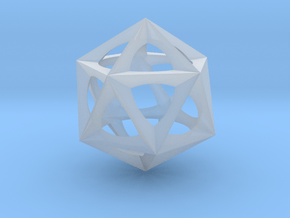 0300 Icosohedron (E&full color, 5 cm)  in Clear Ultra Fine Detail Plastic