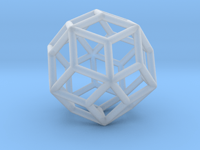 0303 Rhombic Triacontahedron E (a=1cm) #001 in Clear Ultra Fine Detail Plastic
