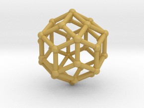 0304 Rhombic Triacontahedron V&E (a=1cm) #002 in Tan Fine Detail Plastic