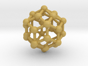 0305 Rhombic Triacontahedron V&E (a=1cm) #003 in Tan Fine Detail Plastic