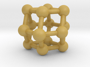 0306 Rhombic Dodecahedron V&E (a=1cm) #003 in Tan Fine Detail Plastic