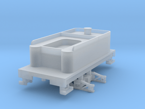 H0n30 tender with 2 trucks (type 2B) in Clear Ultra Fine Detail Plastic
