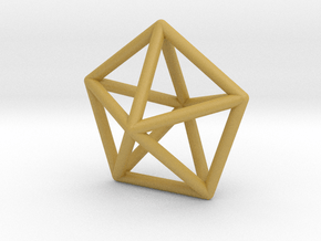 0307 J13 Pentagonal Bipyramid E (a=1cm) #1 in Tan Fine Detail Plastic
