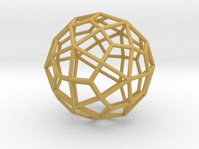 0310 Deltoidal Hexecontahedron E (a=1cm) #001 in Tan Fine Detail Plastic