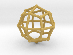 0314 Deltoidal Icositetrahedron V&E (a=1cm) #002 in Tan Fine Detail Plastic