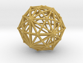 0317 Disdyakis Triacontahedron V&E (a=1cm) #002 in Tan Fine Detail Plastic
