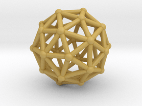 0326 Pentakis Dodecahedron V&E (a=1cm) #002 in Tan Fine Detail Plastic