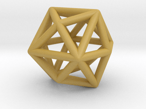 0331 Tetrakis Hexahedron E (a=1cm) #001 in Tan Fine Detail Plastic