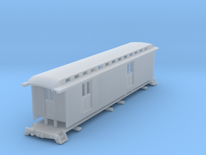 HOn30 40ft Baggage/Mail Car E in Clear Ultra Fine Detail Plastic