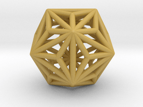 0334 Triakis Icosahedron E (a=1cm) #001 in Tan Fine Detail Plastic