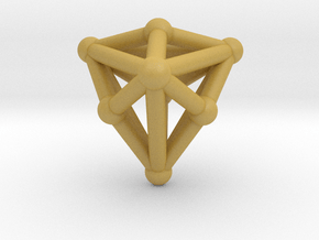 0338 Triakis Tetrahedron V&E (a=1cm) #002 in Tan Fine Detail Plastic
