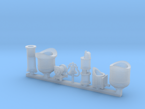Detail parts for 2-8-0 loco conversion [set A] in Clear Ultra Fine Detail Plastic