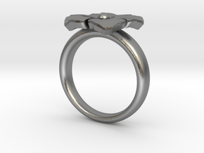 ring flower s44 in Natural Silver