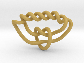 0351 Hyperbolic Knot K3.1 in Tan Fine Detail Plastic