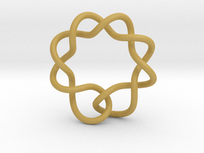 0352 Hyperbolic Knot K5.3 in Tan Fine Detail Plastic
