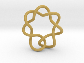 0353 Hyperbolic Knot K5.2 in Tan Fine Detail Plastic