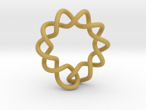 0358 Hyperbolic Knot K6.2 in Tan Fine Detail Plastic