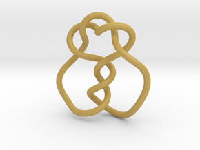 0361 Hyperbolic Knot K5.20 in Tan Fine Detail Plastic