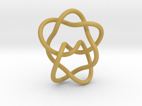 0362 Hyperbolic Knot K6.33 cm:1.76x, 1.15y, 2.11z in Tan Fine Detail Plastic