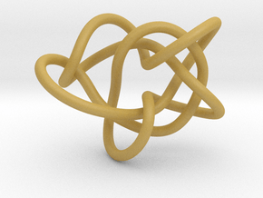 0363 Hyperbolic Knot K6.9 in Tan Fine Detail Plastic