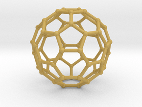 0369 Truncated Icosahedron V&E (a=1cm) #002 in Tan Fine Detail Plastic