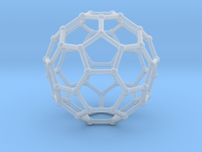0369 Truncated Icosahedron V&E (a=1cm) #002 in Clear Ultra Fine Detail Plastic