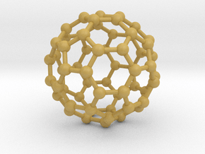 0370 Truncated Icosahedron V&E (a=1cm) #003 in Tan Fine Detail Plastic