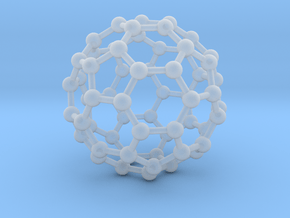 0370 Truncated Icosahedron V&E (a=1cm) #003 in Clear Ultra Fine Detail Plastic