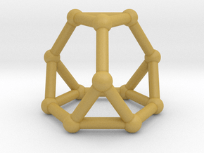 0371 Truncated Tetrahedron V&E (a=1cm) #002 in Tan Fine Detail Plastic